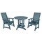 Highwood Usa Weatherly 3pc Round Outdoor Patio Furniture Dining Set AD-DNW36-NBE - alternate 1